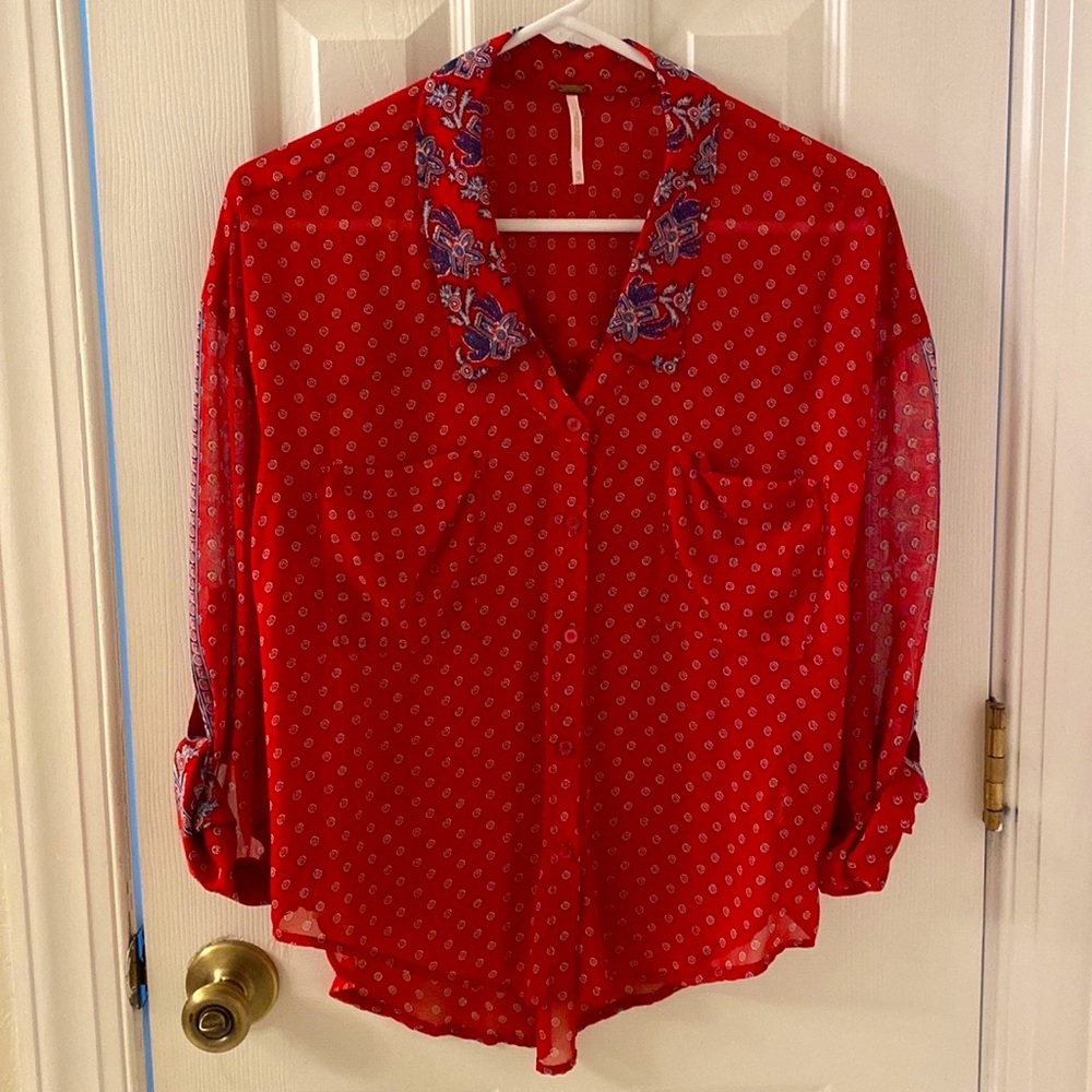 Free People sheer blouse